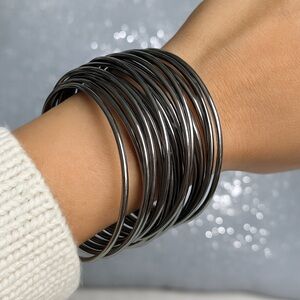 Elegant Silver Bangle Set